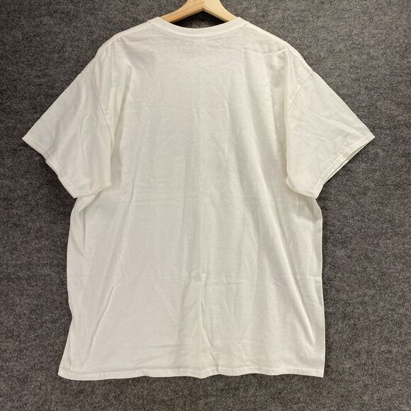 Gildan T-Shirt Women XL White Lips Print Crew Neck Short Sleeve Cotton Casual - Picture 2 of 6